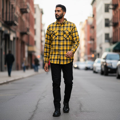 Long Sleeve Flannel Full Plaid Checkered Shirt - ZumBuys