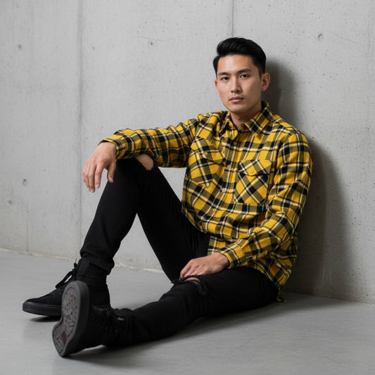 Long Sleeve Flannel Full Plaid Checkered Shirt - ZumBuys