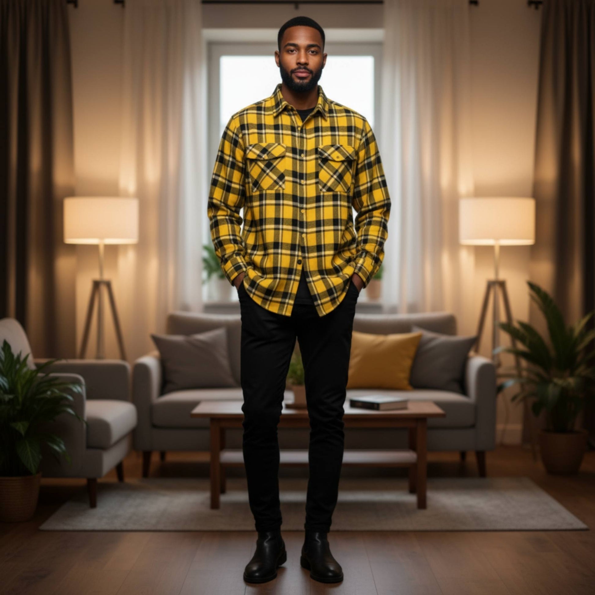 Long Sleeve Flannel Full Plaid Checkered Shirt - ZumBuys