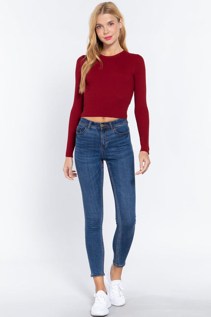 Long Sleeve Open Back Sweater Top - ZumBuys