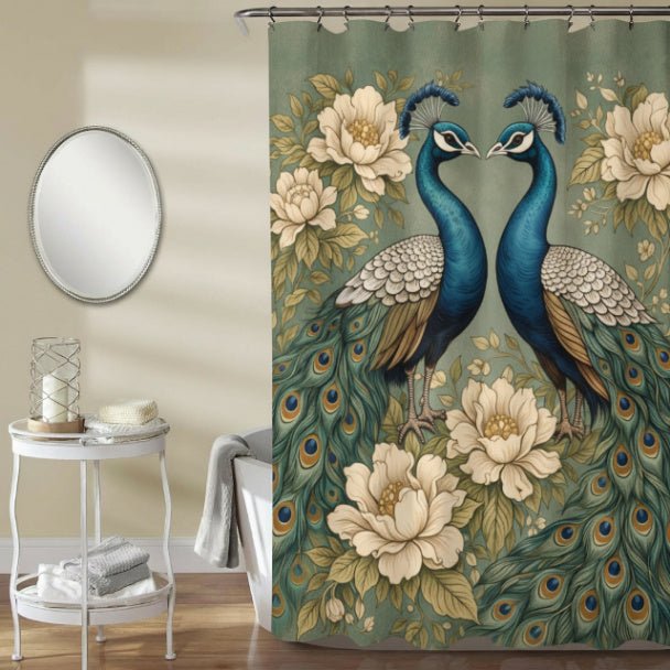 Magnolia Peacock Garden Shower Curtain - ZumBuys
