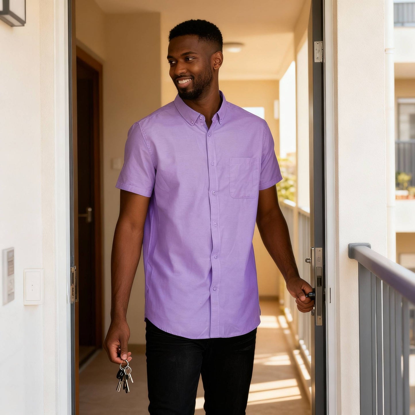 Men's Casual Short Sleeve Solid Shirts - ZumBuys