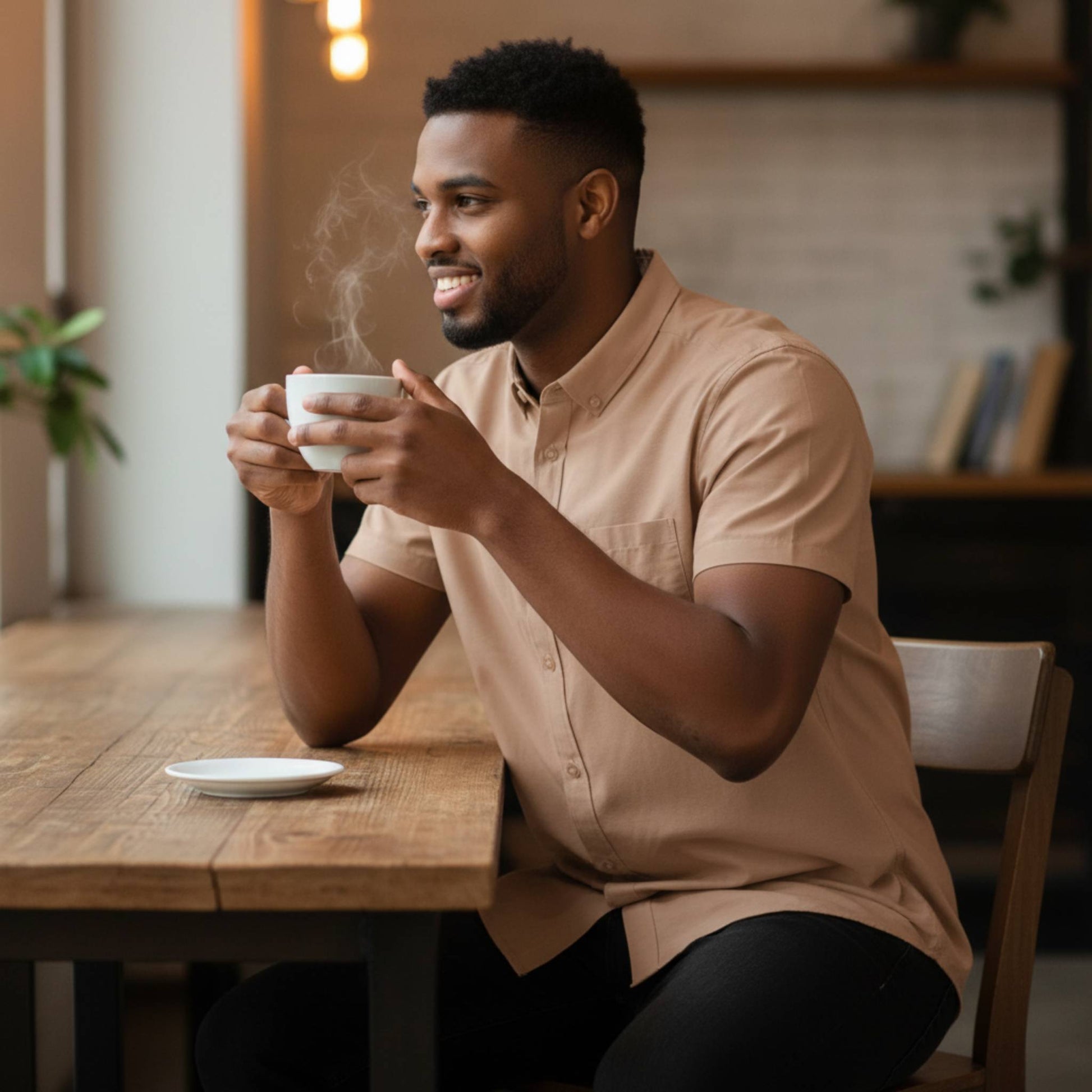 Men's Casual Short Sleeve Solid Shirts - ZumBuys