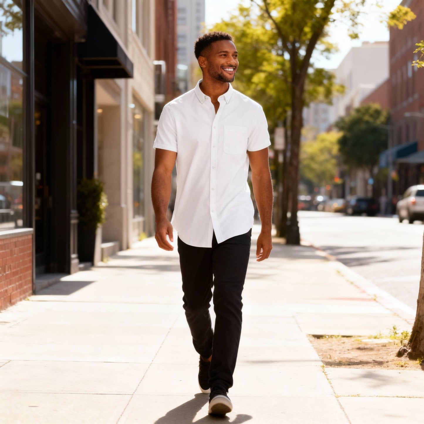 Men's Casual Short Sleeve Solid Shirts - ZumBuys