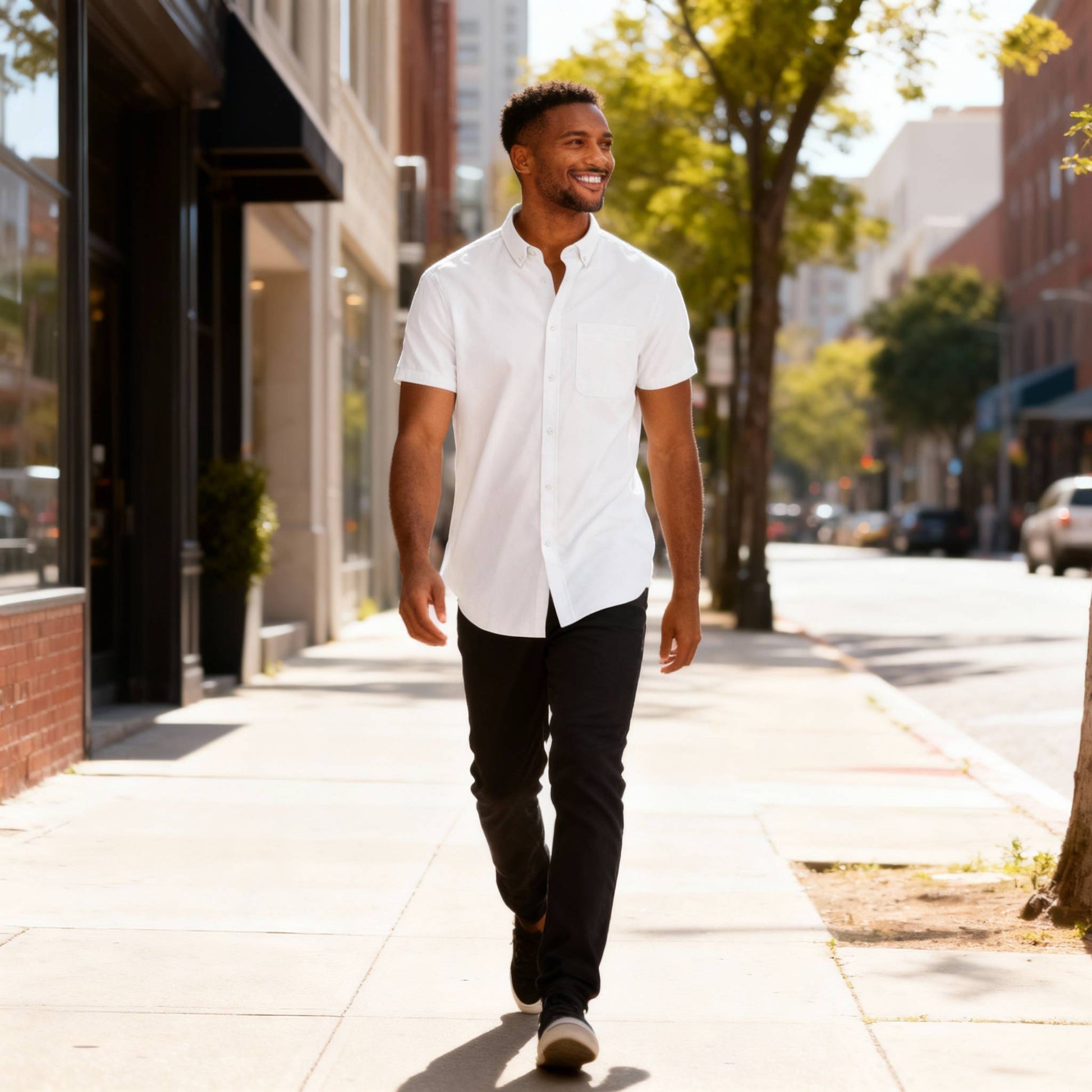 Men's Casual Short Sleeve Solid Shirts - ZumBuys