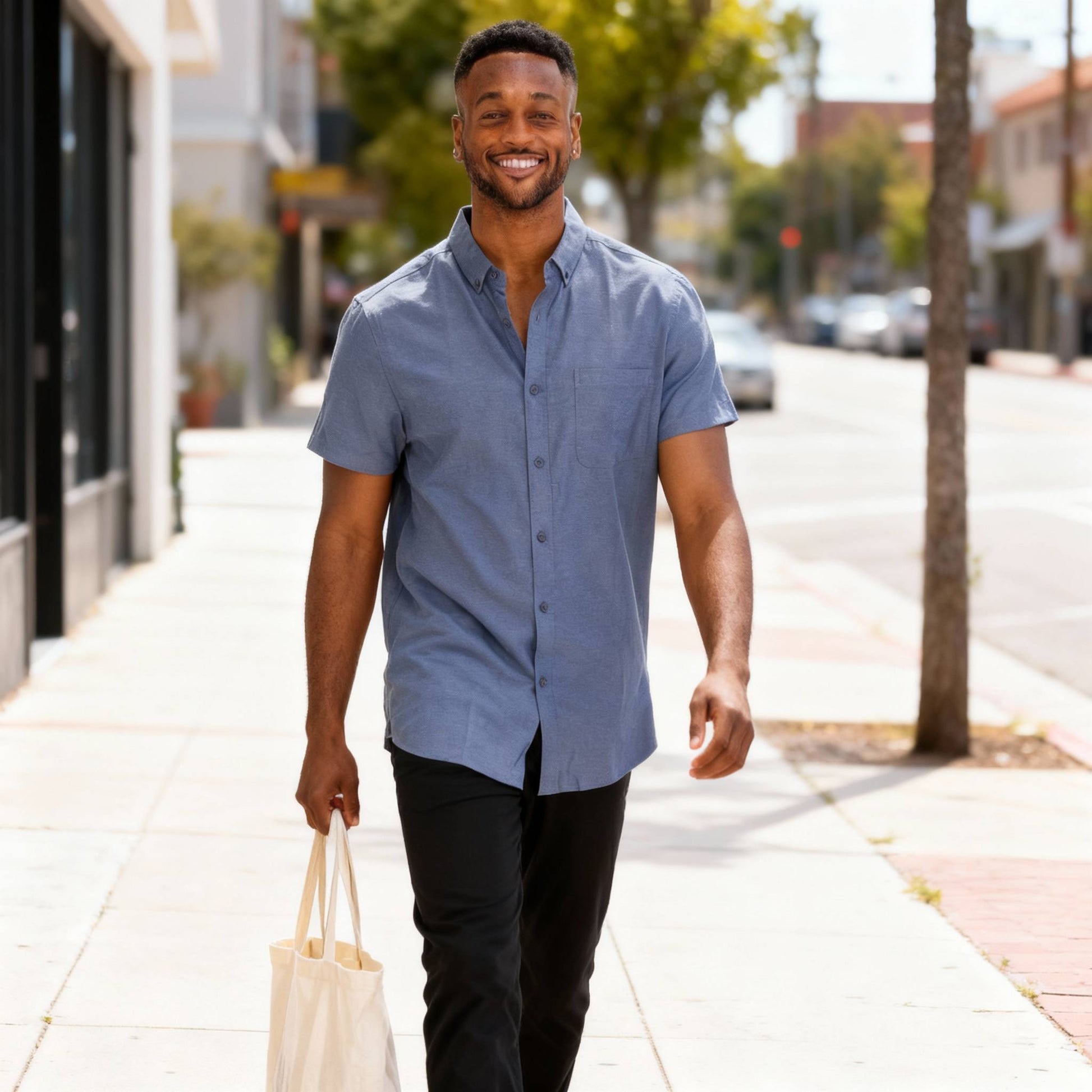 Men's Casual Short Sleeve Solid Shirts - ZumBuys