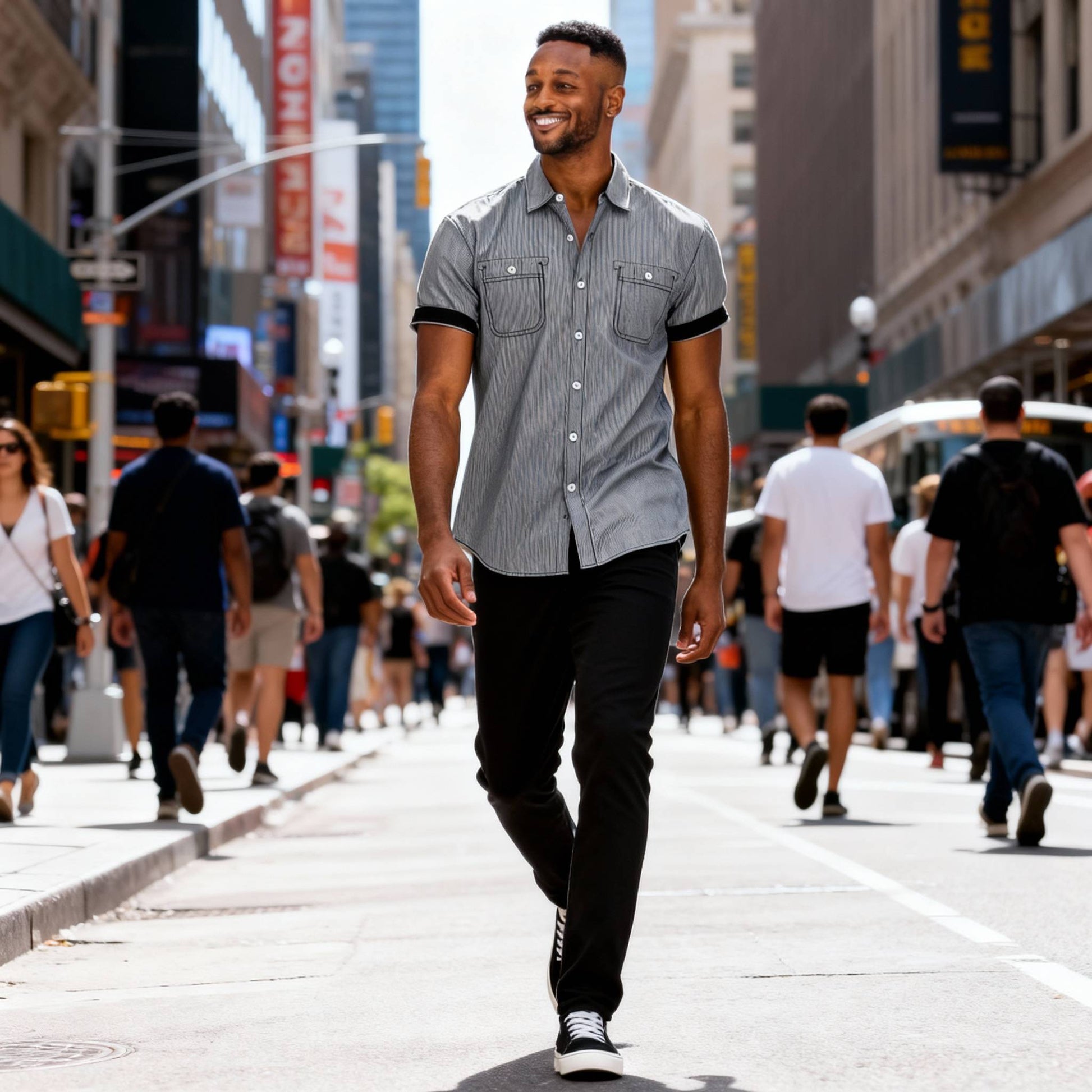 Men's Casual Short Sleeve Solid Shirts - ZumBuys