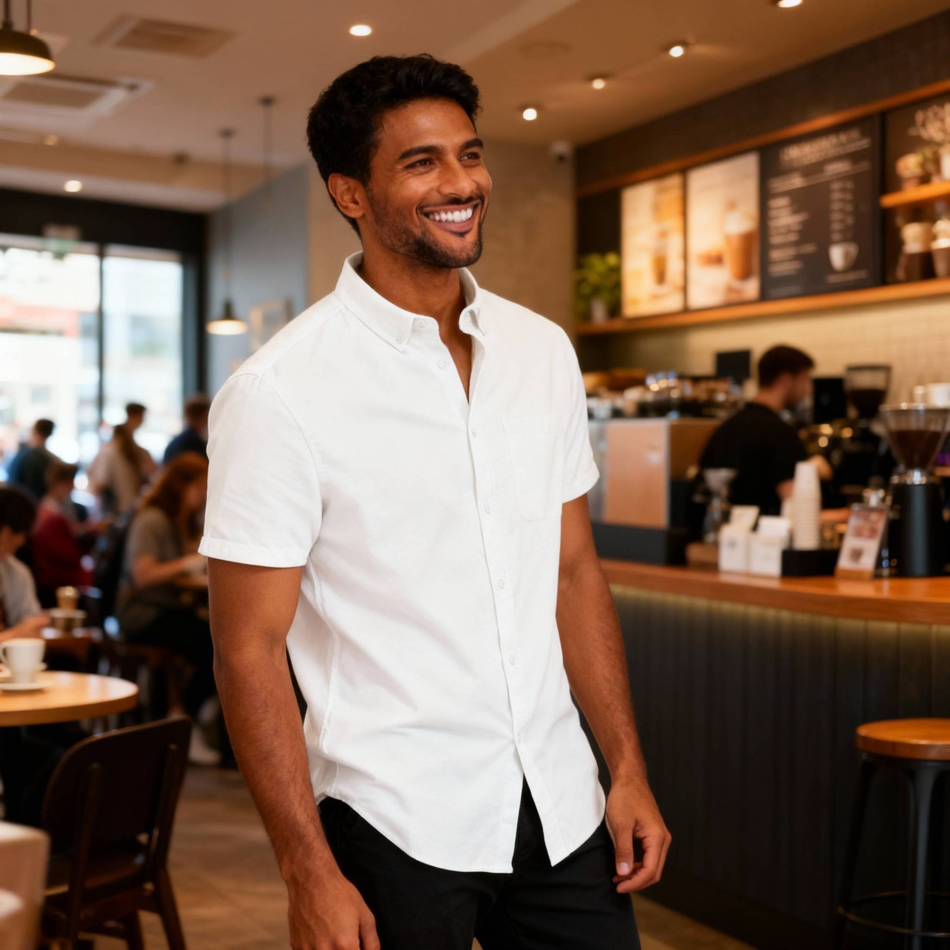 Men's Casual Short Sleeve Solid Shirts - ZumBuys