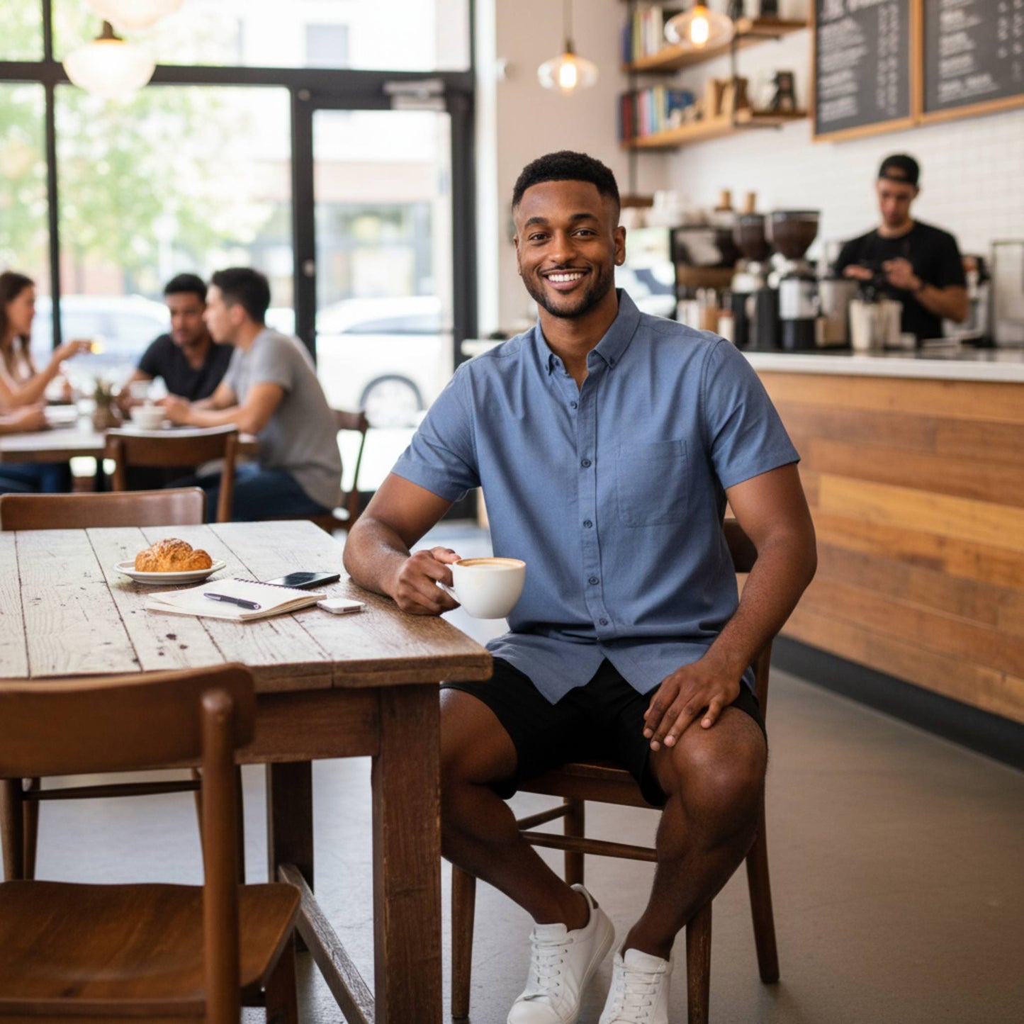 Men's Casual Short Sleeve Solid Shirts - ZumBuys