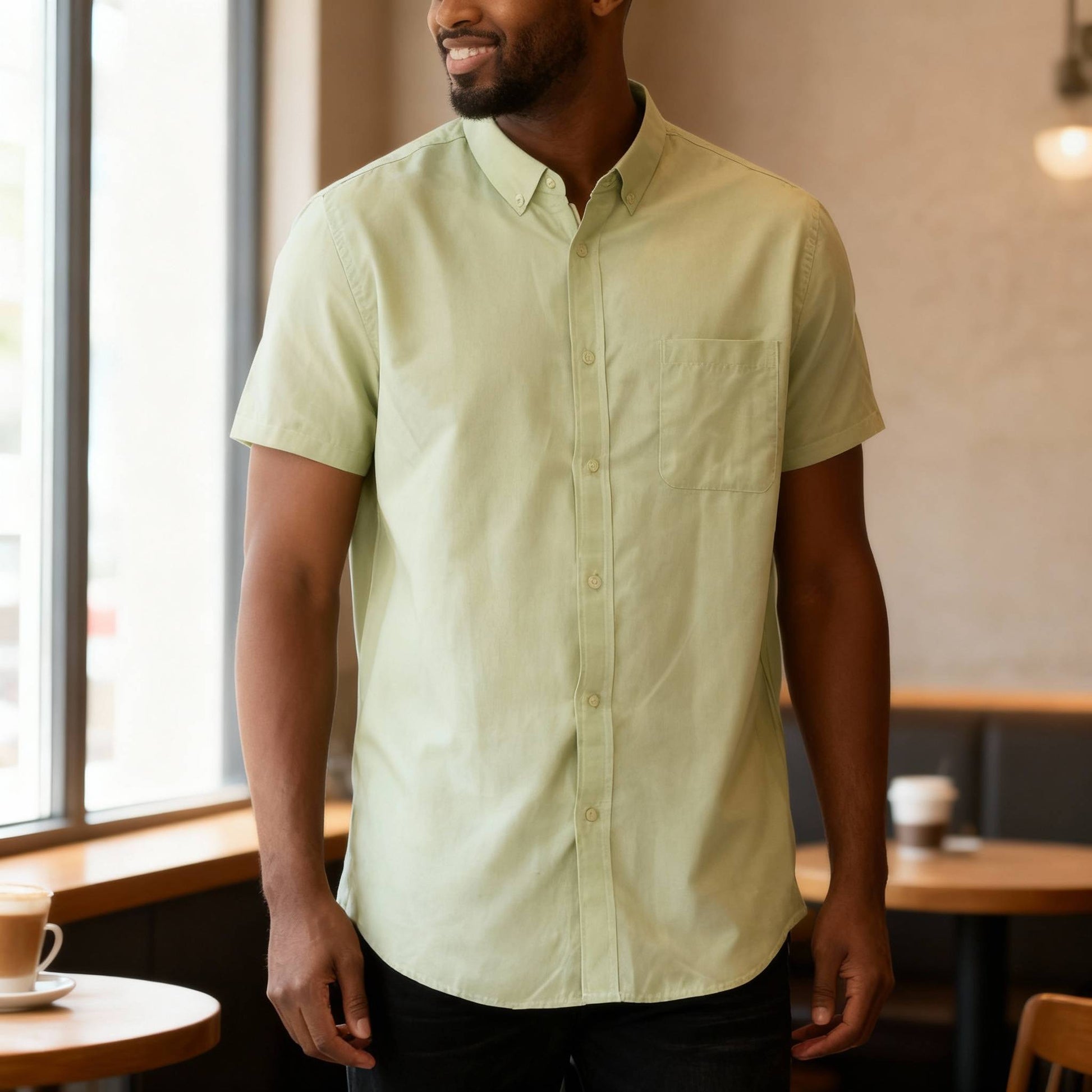 Men's Casual Short Sleeve Solid Shirts - ZumBuys