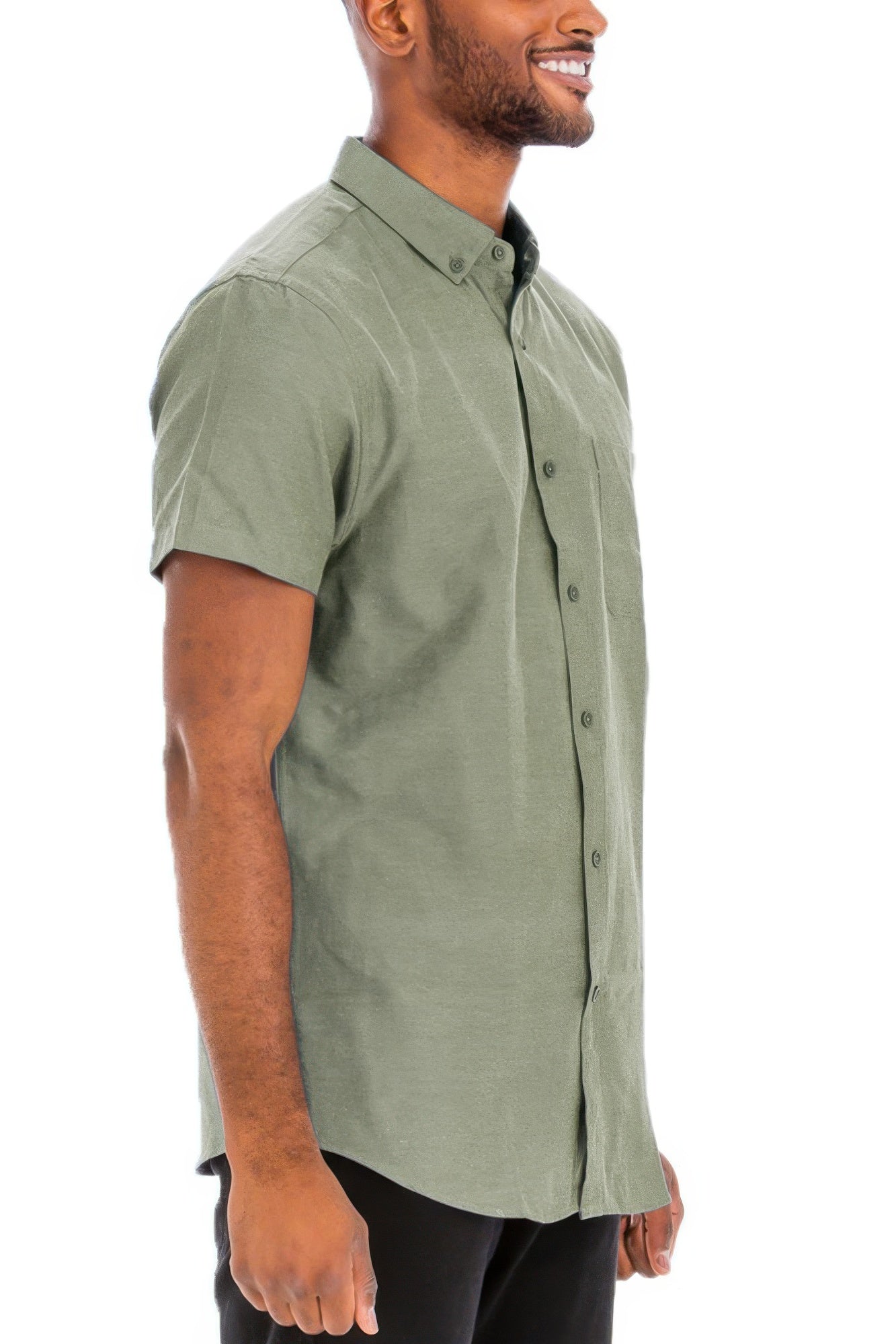 Men's Casual Short Sleeve Solid Shirts - ZumBuys
