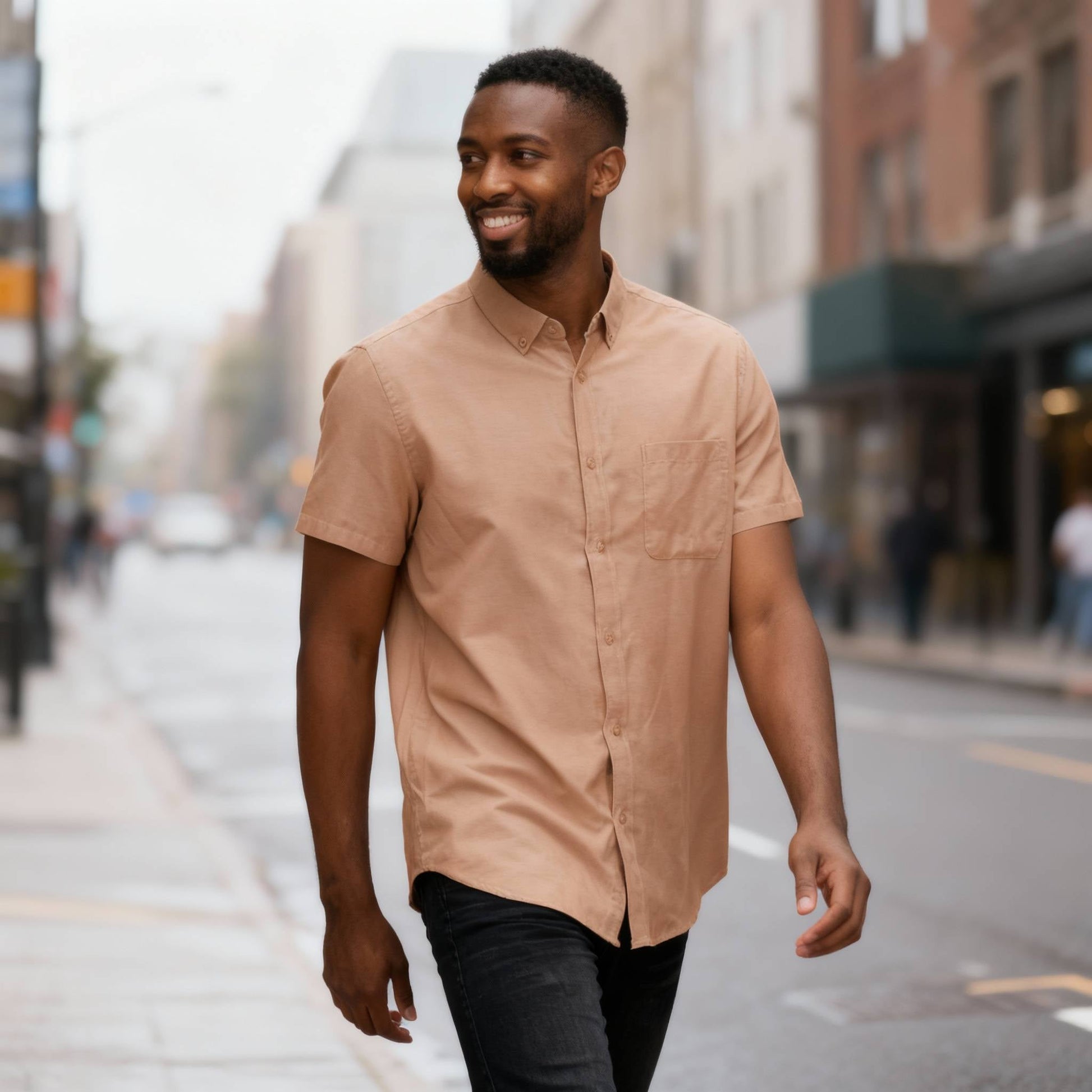 Men's Casual Short Sleeve Solid Shirts - ZumBuys