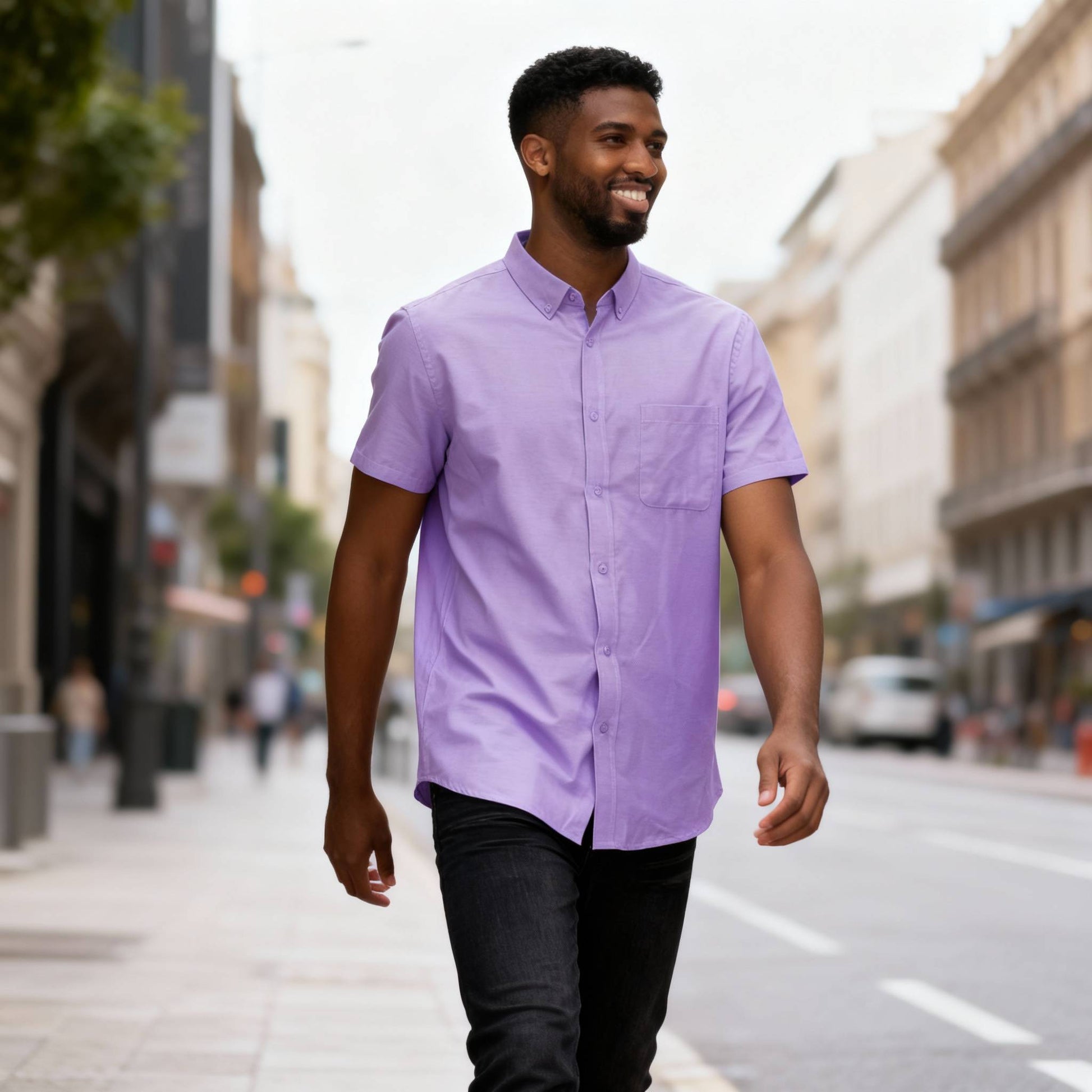 Men's Casual Short Sleeve Solid Shirts - ZumBuys