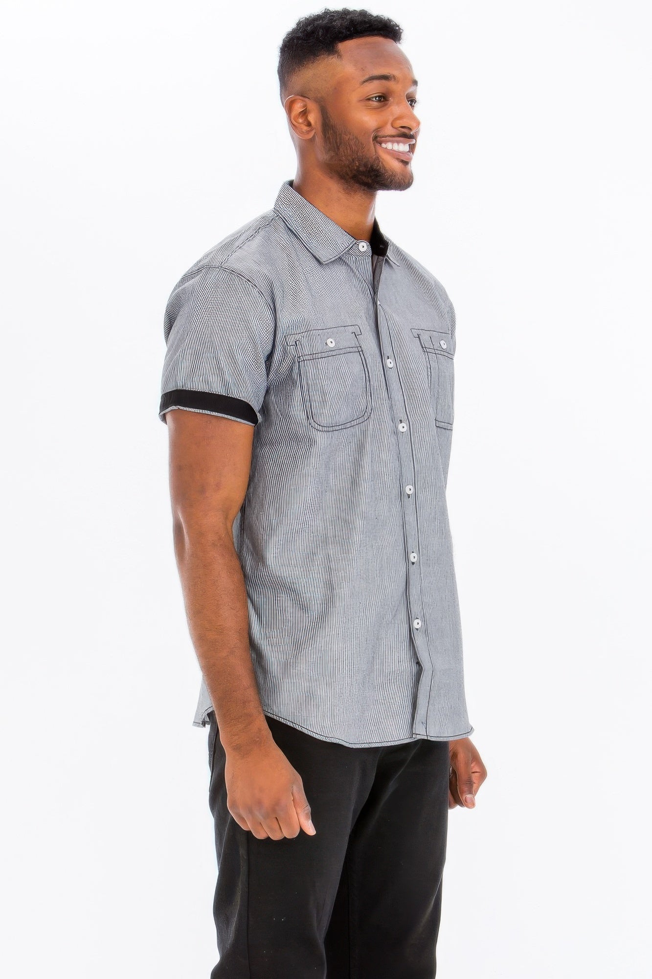 Men's Casual Short Sleeve Solid Shirts - ZumBuys