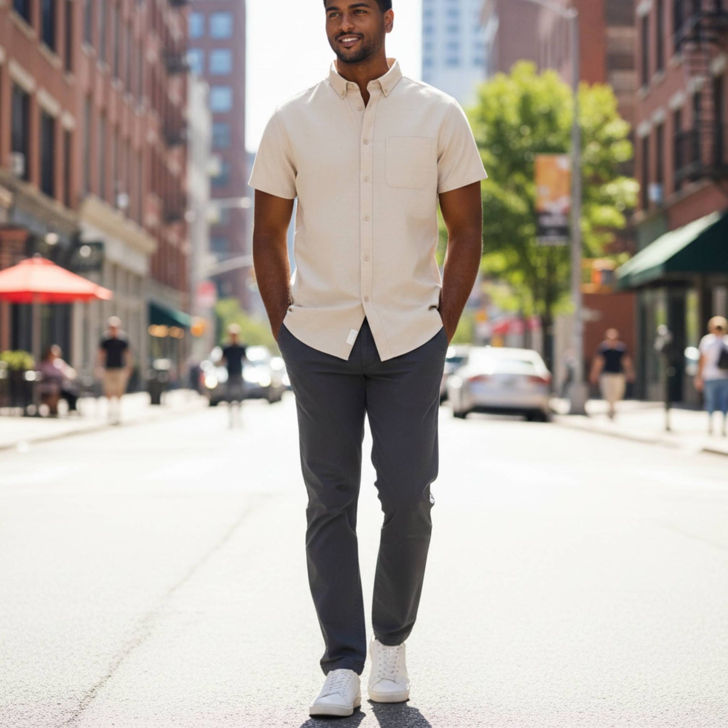 Men's Casual Short Sleeve Solid Shirts - ZumBuys