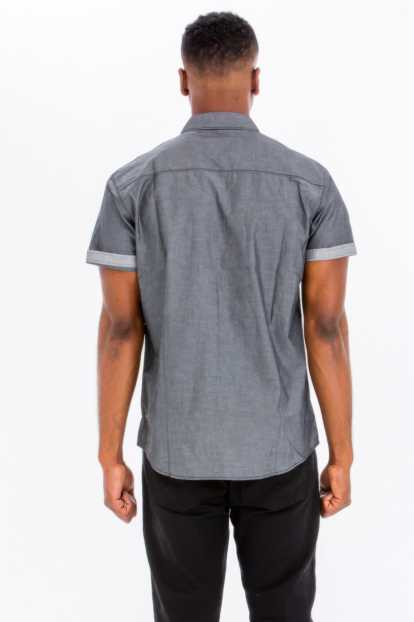 Men's Casual Short Sleeve Two Tone Shirts - ZumBuys