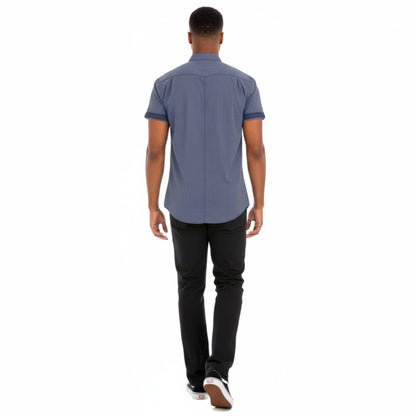 Men's Casual Short Sleeve Two Tone Shirts - ZumBuys