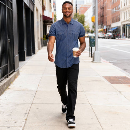 Men's Casual Short Sleeve Two Tone Shirts - ZumBuys