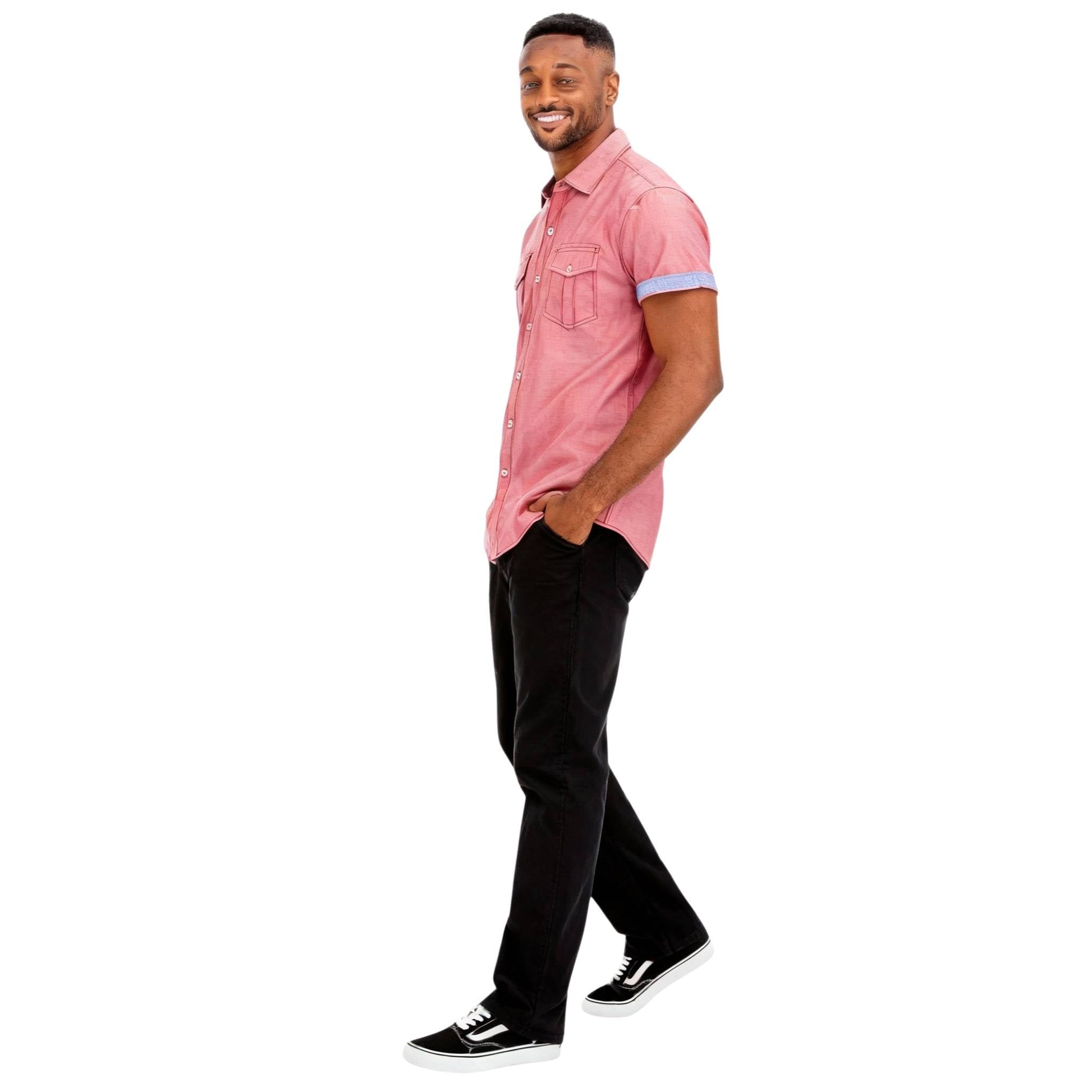 Men's Casual Short Sleeve Two Tone Shirts - ZumBuys