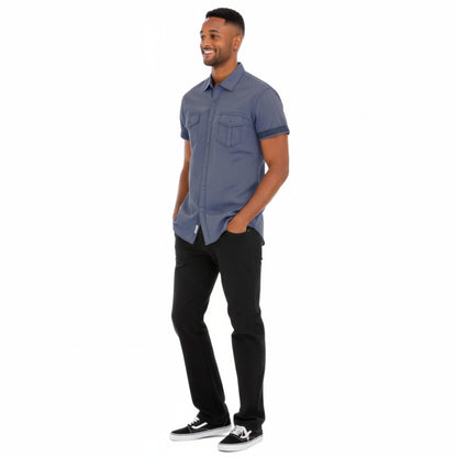 Men's Casual Short Sleeve Two Tone Shirts - ZumBuys