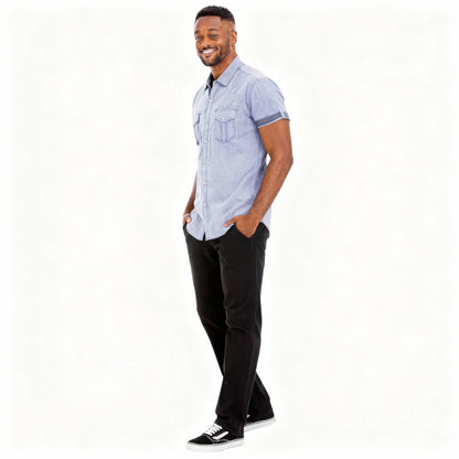 Men's Casual Short Sleeve Two Tone Shirts - ZumBuys