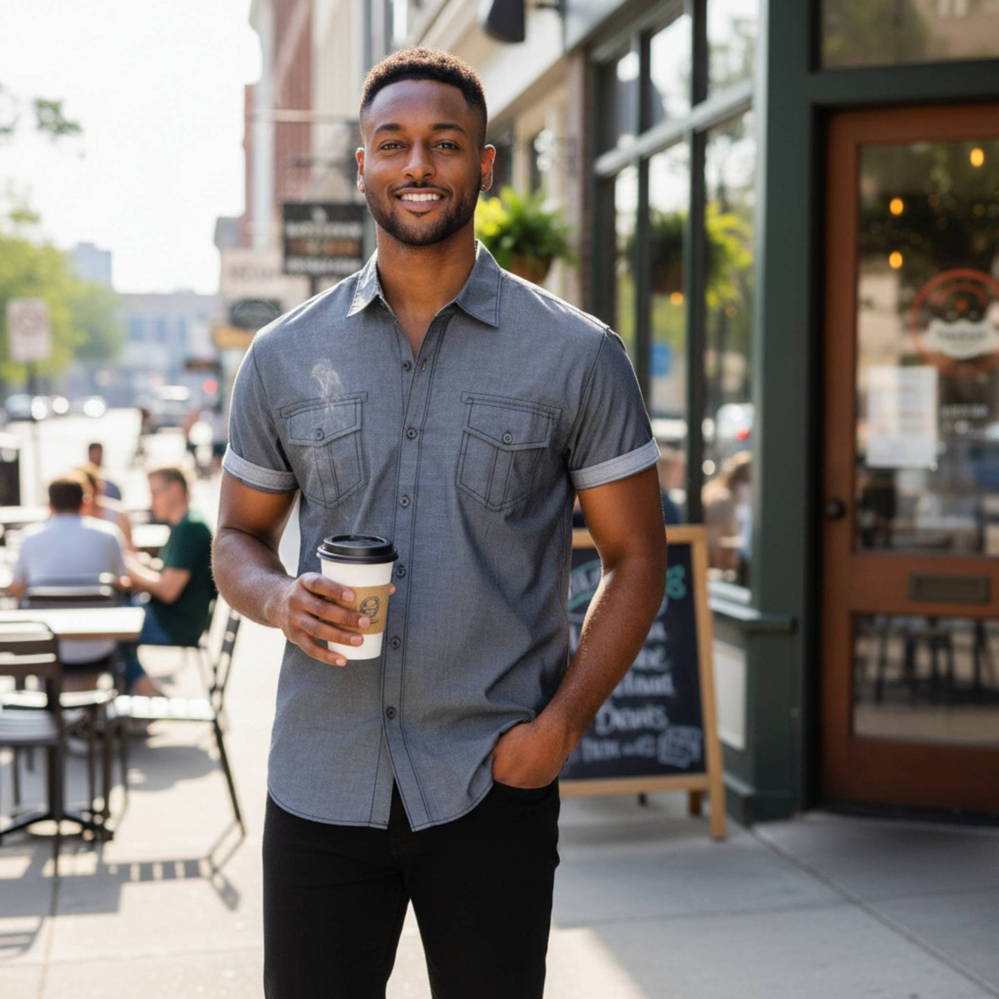 Men's Casual Short Sleeve Two Tone Shirts - ZumBuys