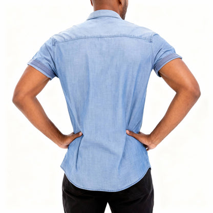 Men's Casual Short Sleeve Two Tone Shirts - ZumBuys