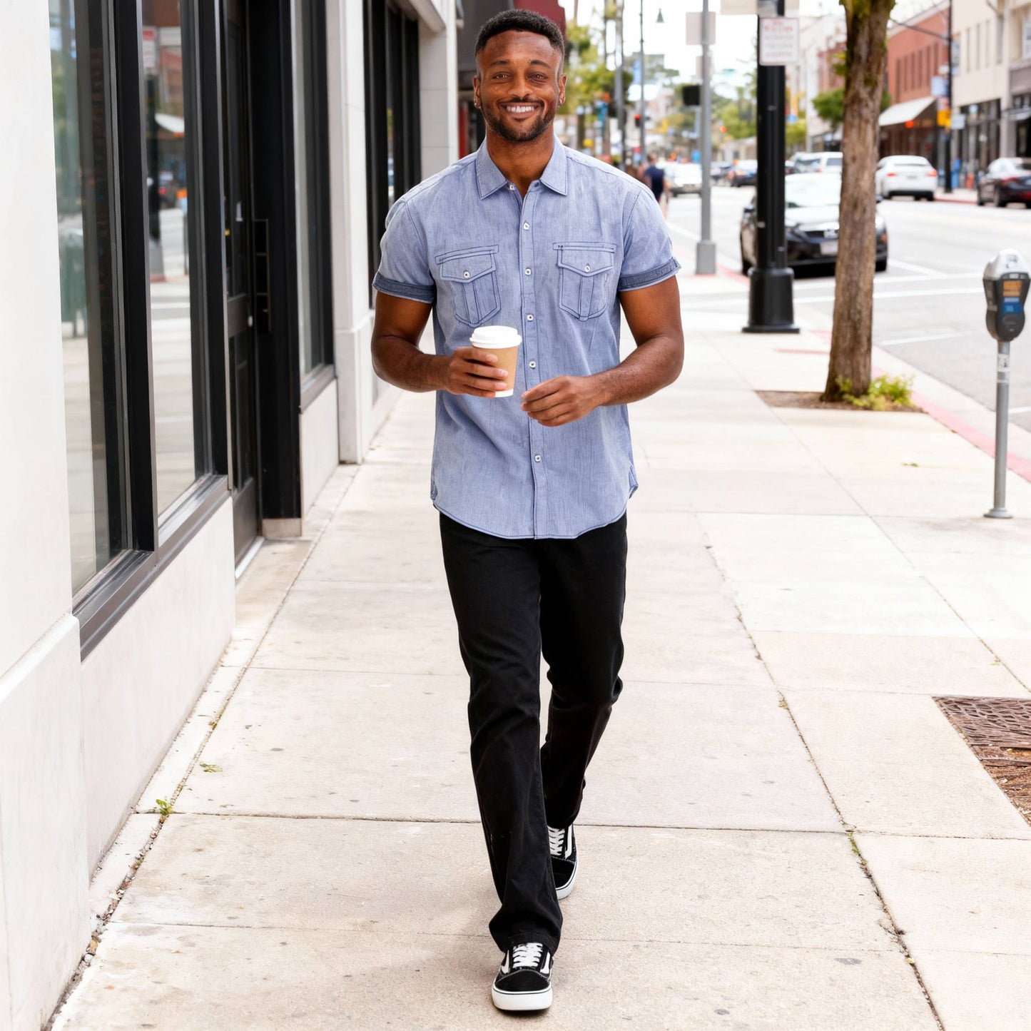 Men's Casual Short Sleeve Two Tone Shirts - ZumBuys