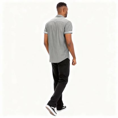 Men's Casual Short Sleeve Two Tone Shirts - ZumBuys