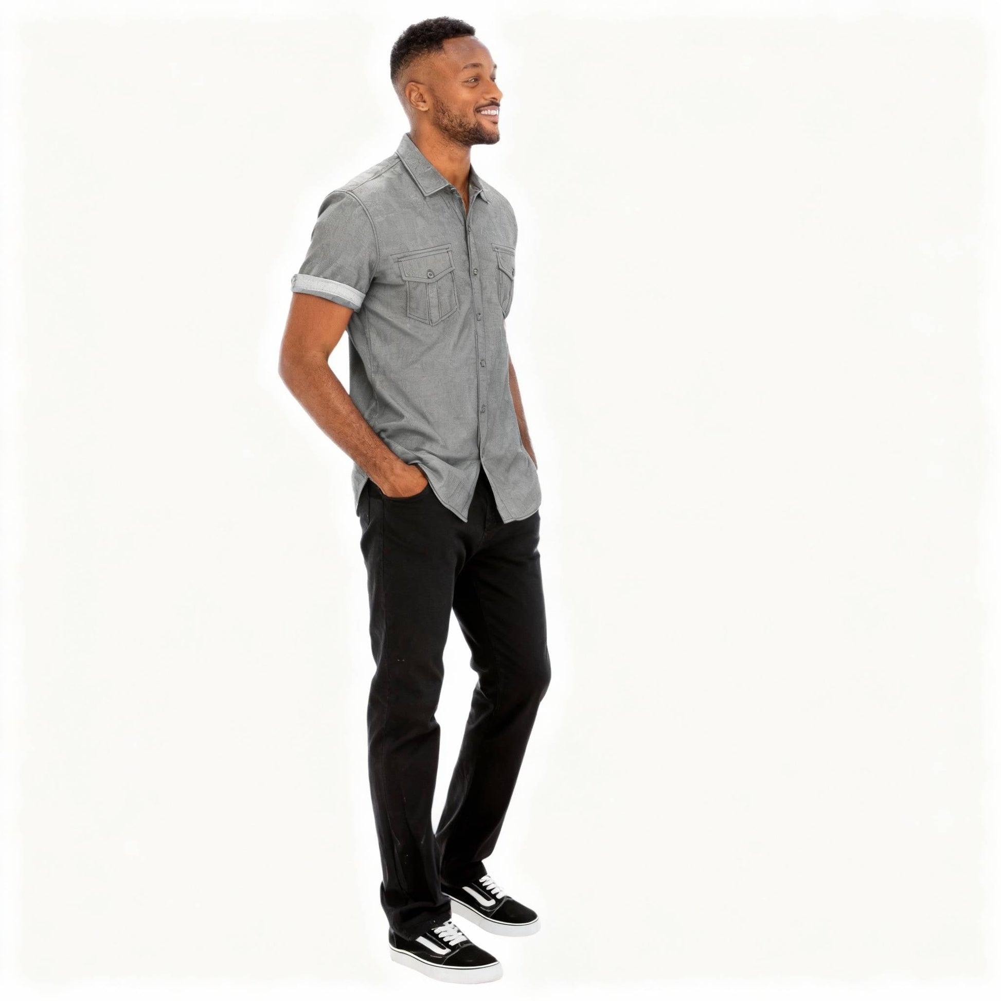 Men's Casual Short Sleeve Two Tone Shirts - ZumBuys