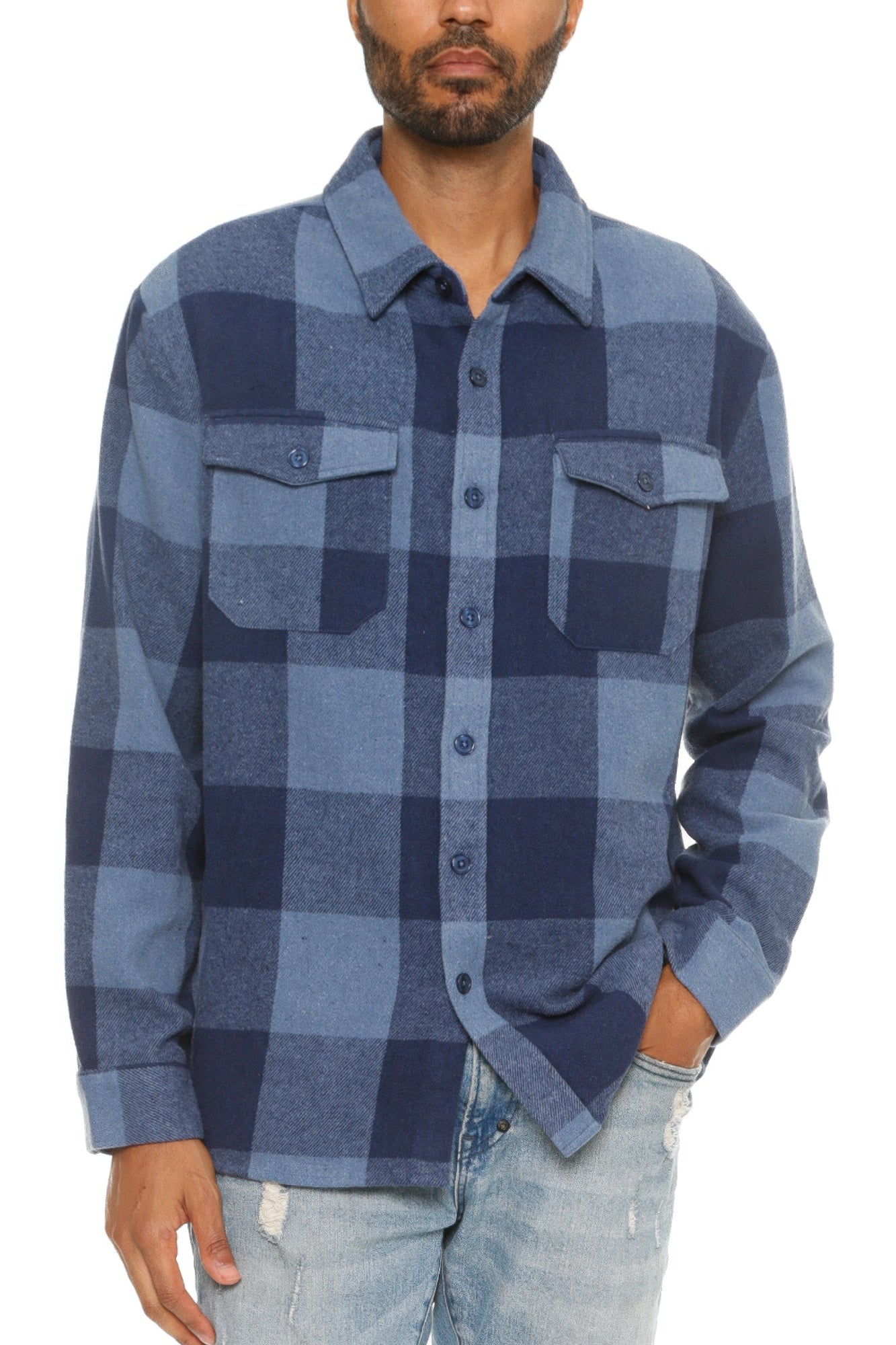 Mens Checkered Soft Flannel Shacket - ZumBuys