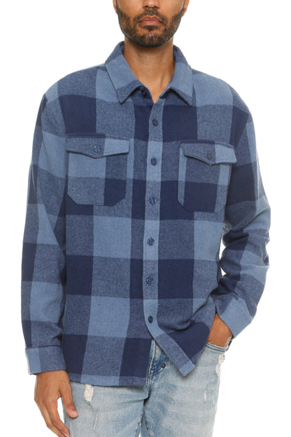Mens Checkered Soft Flannel Shacket - ZumBuys
