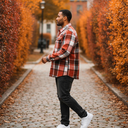 Mens Checkered Soft Flannel Shacket - ZumBuys