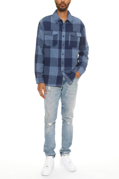 Mens Checkered Soft Flannel Shacket - ZumBuys