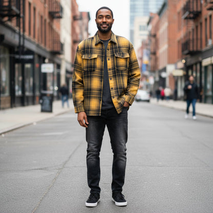 Mens Checkered Soft Flannel Shacket - ZumBuys