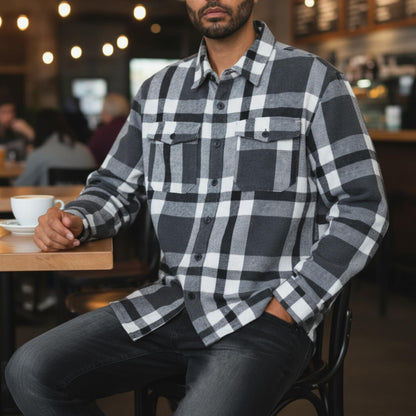 Mens Checkered Soft Flannel Shacket - ZumBuys