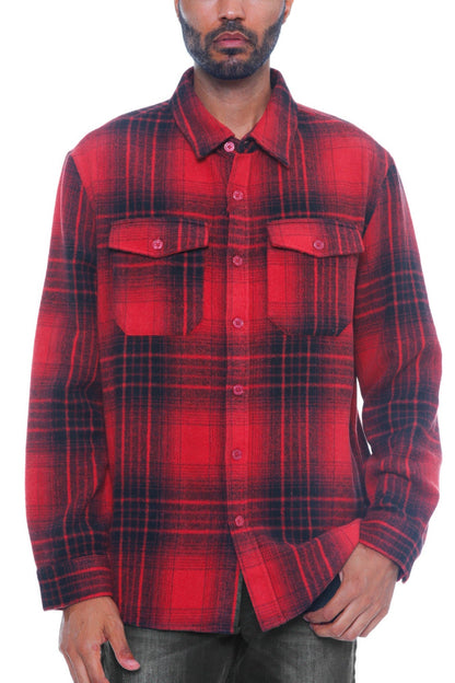 Mens Checkered Soft Flannel Shacket - ZumBuys