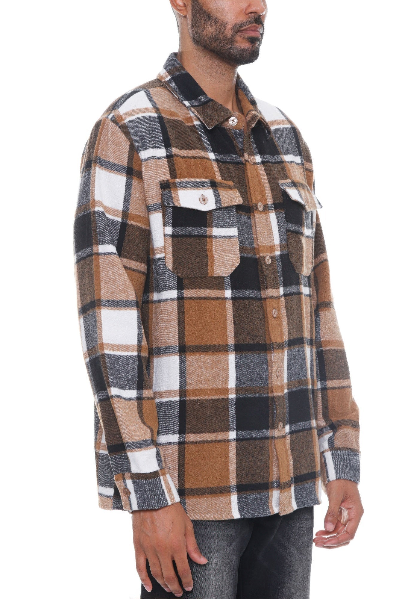 Mens Checkered Soft Flannel Shacket - ZumBuys
