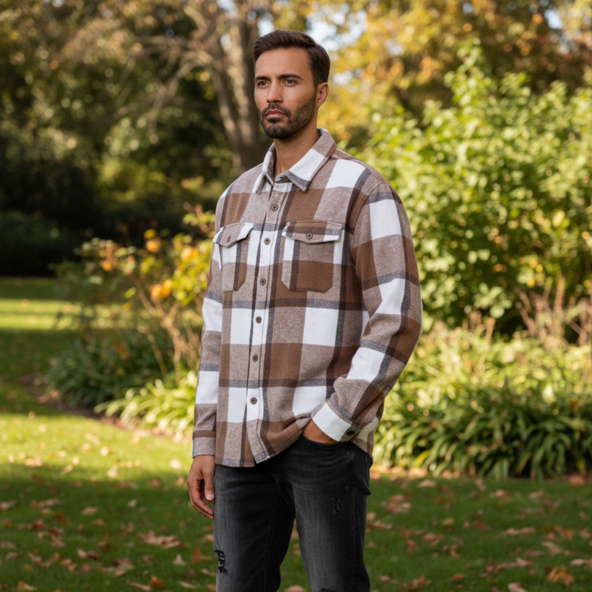 Mens Checkered Soft Flannel Shacket - ZumBuys