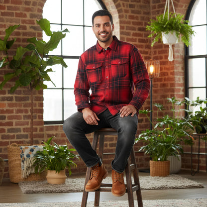 Mens Checkered Soft Flannel Shacket - ZumBuys