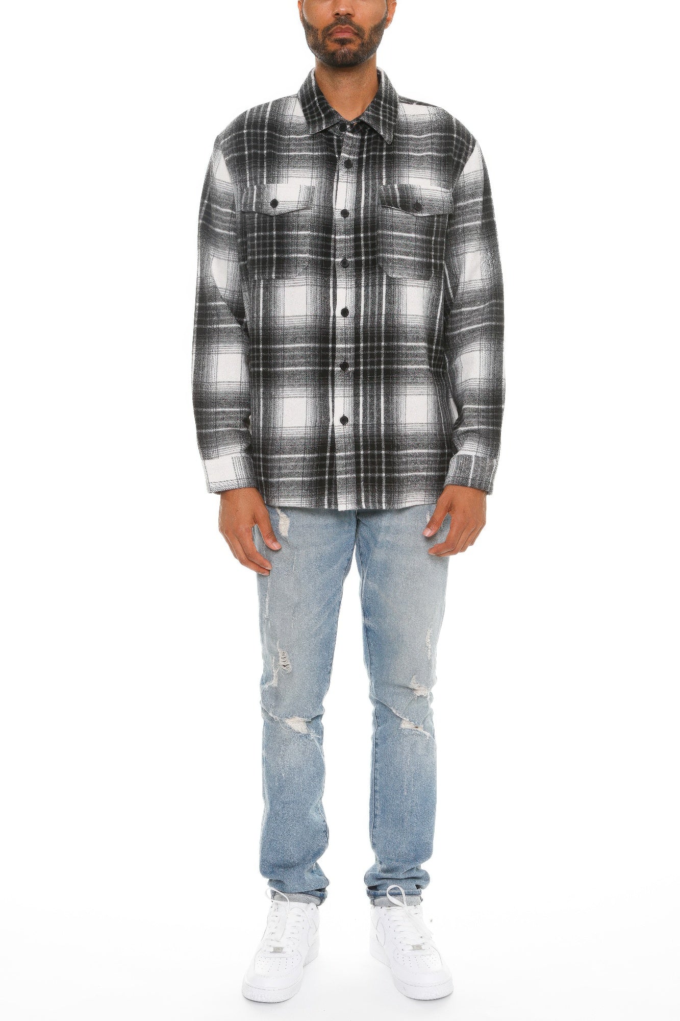Mens Checkered Soft Flannel Shacket - ZumBuys