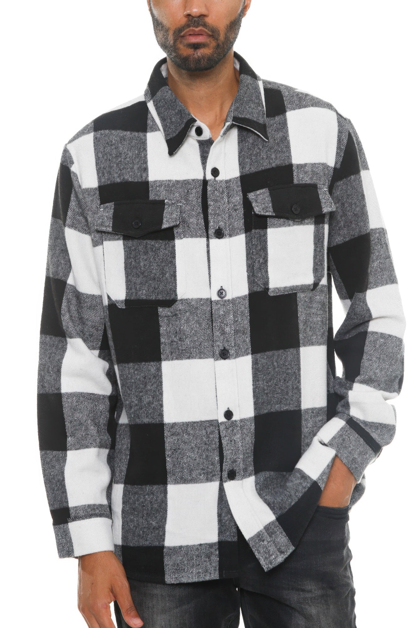 Mens Checkered Soft Flannel Shacket - ZumBuys