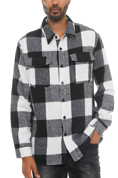 Mens Checkered Soft Flannel Shacket - ZumBuys