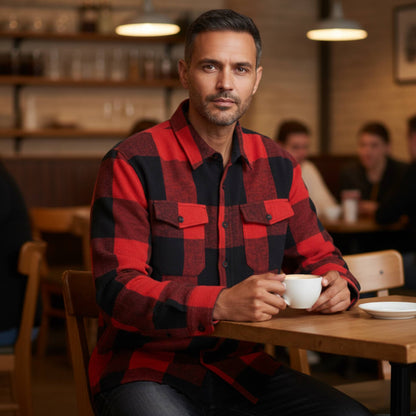 Mens Checkered Soft Flannel Shacket - ZumBuys