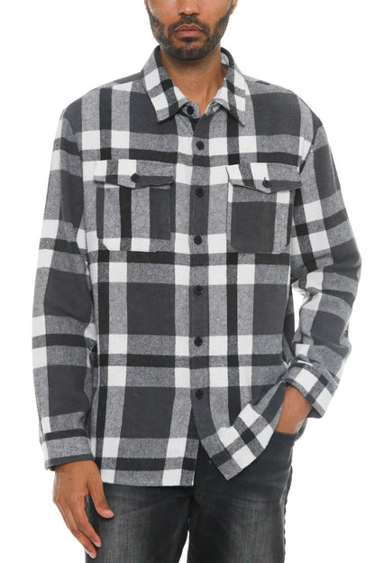 Mens Checkered Soft Flannel Shacket - ZumBuys