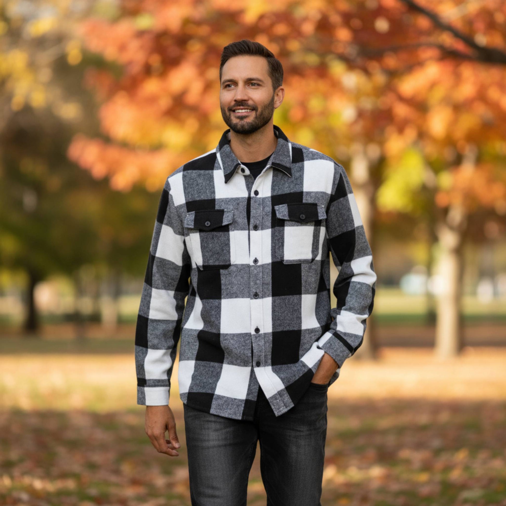 Mens Checkered Soft Flannel Shacket - ZumBuys