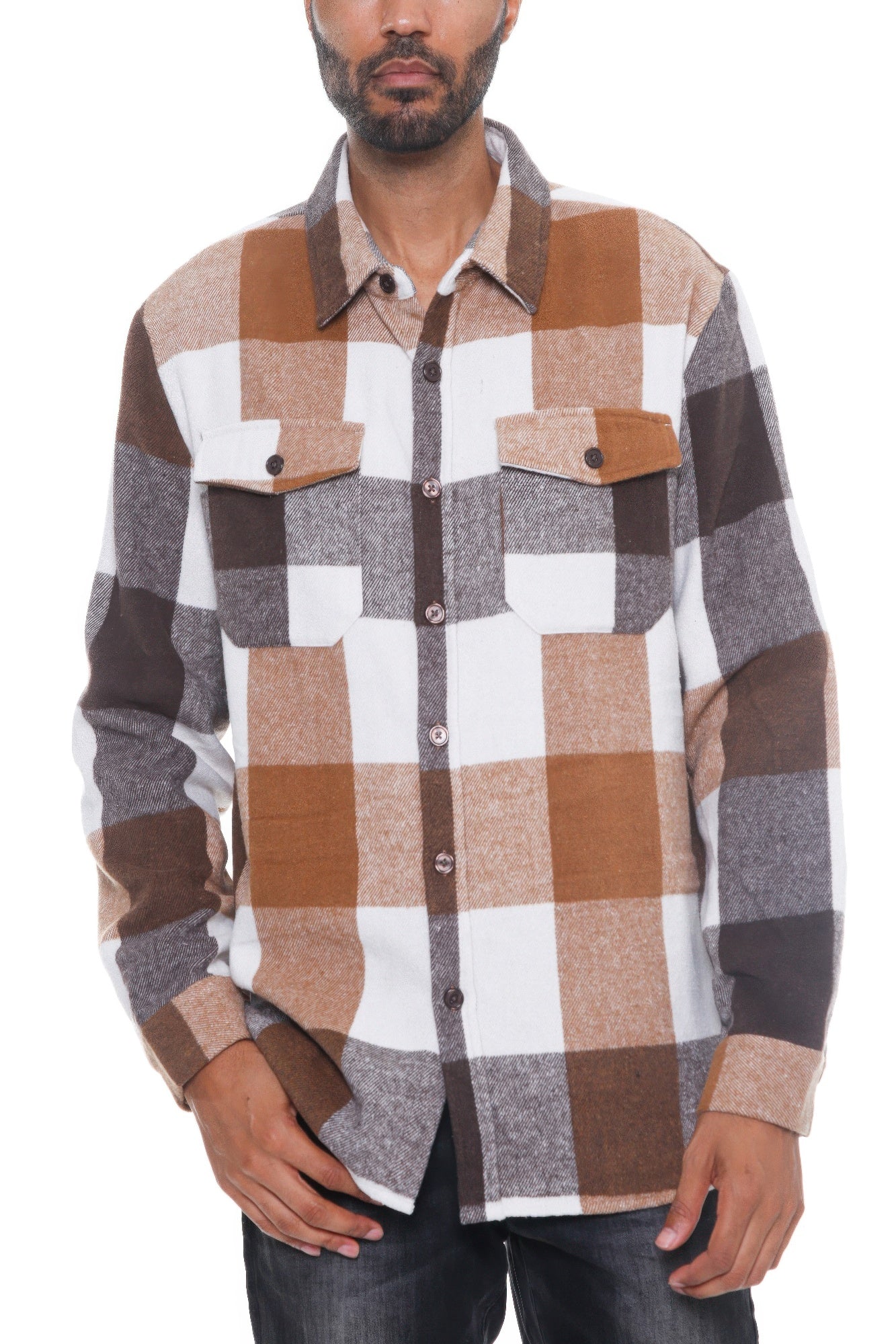 Mens Checkered Soft Flannel Shacket - ZumBuys