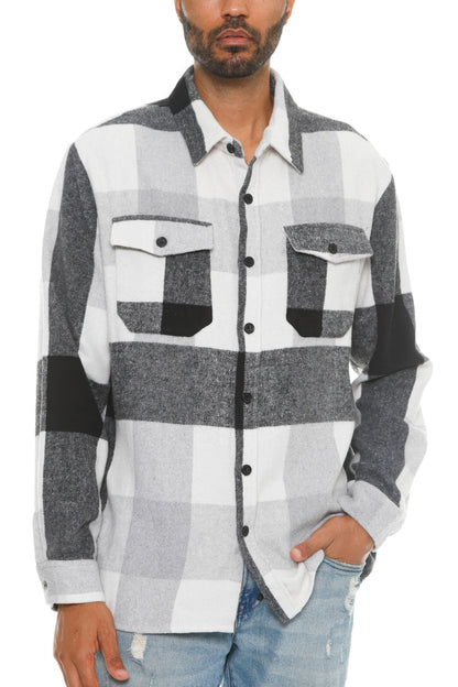 Mens Checkered Soft Flannel Shacket - ZumBuys