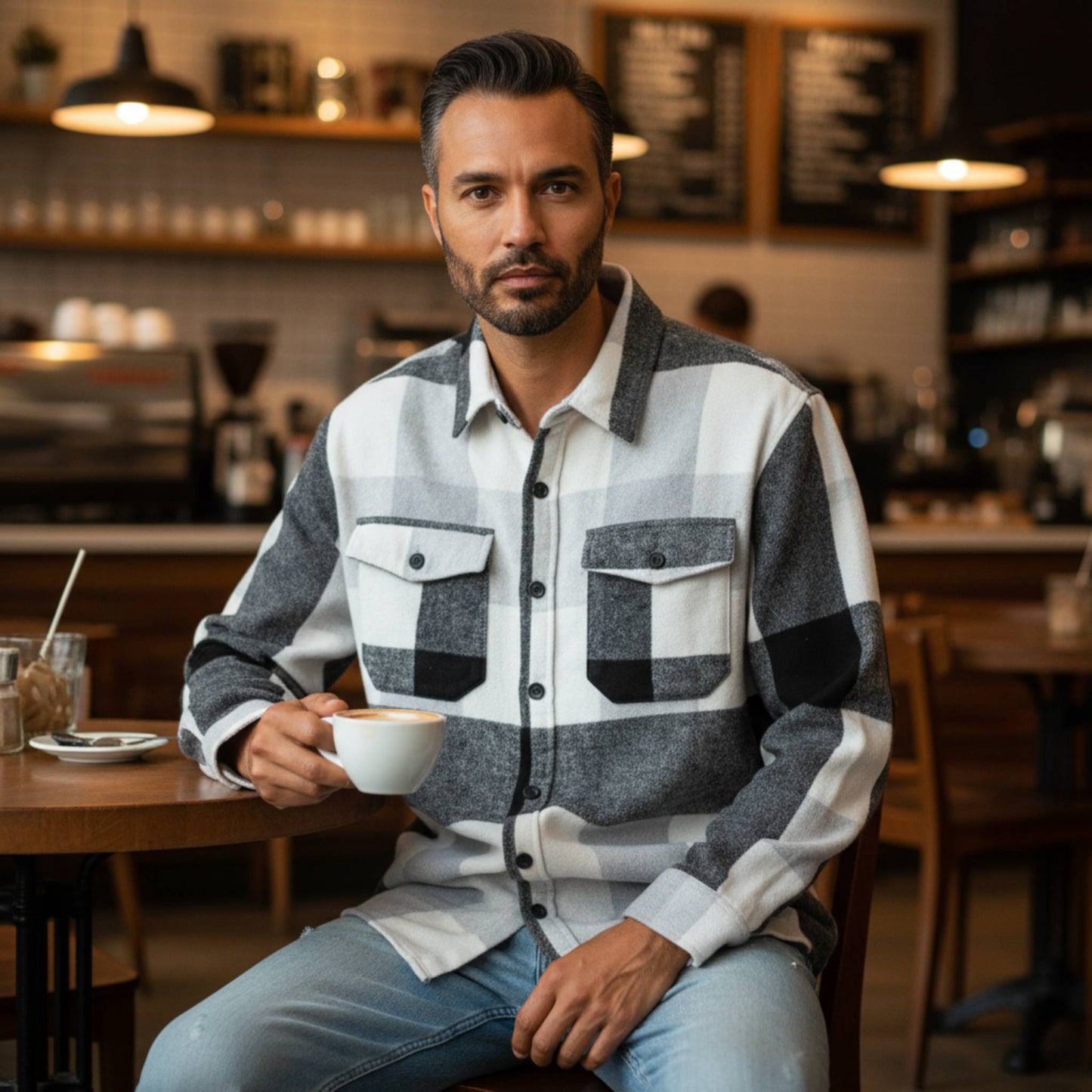 Mens Checkered Soft Flannel Shacket - ZumBuys