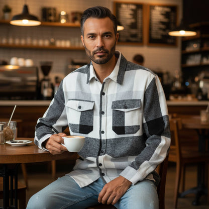 Mens Checkered Soft Flannel Shacket - ZumBuys